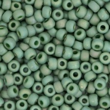 Miyuki rocailles Perlen 8/0 - Opaque glazed frosted rainbow shamrock green 8-4700
